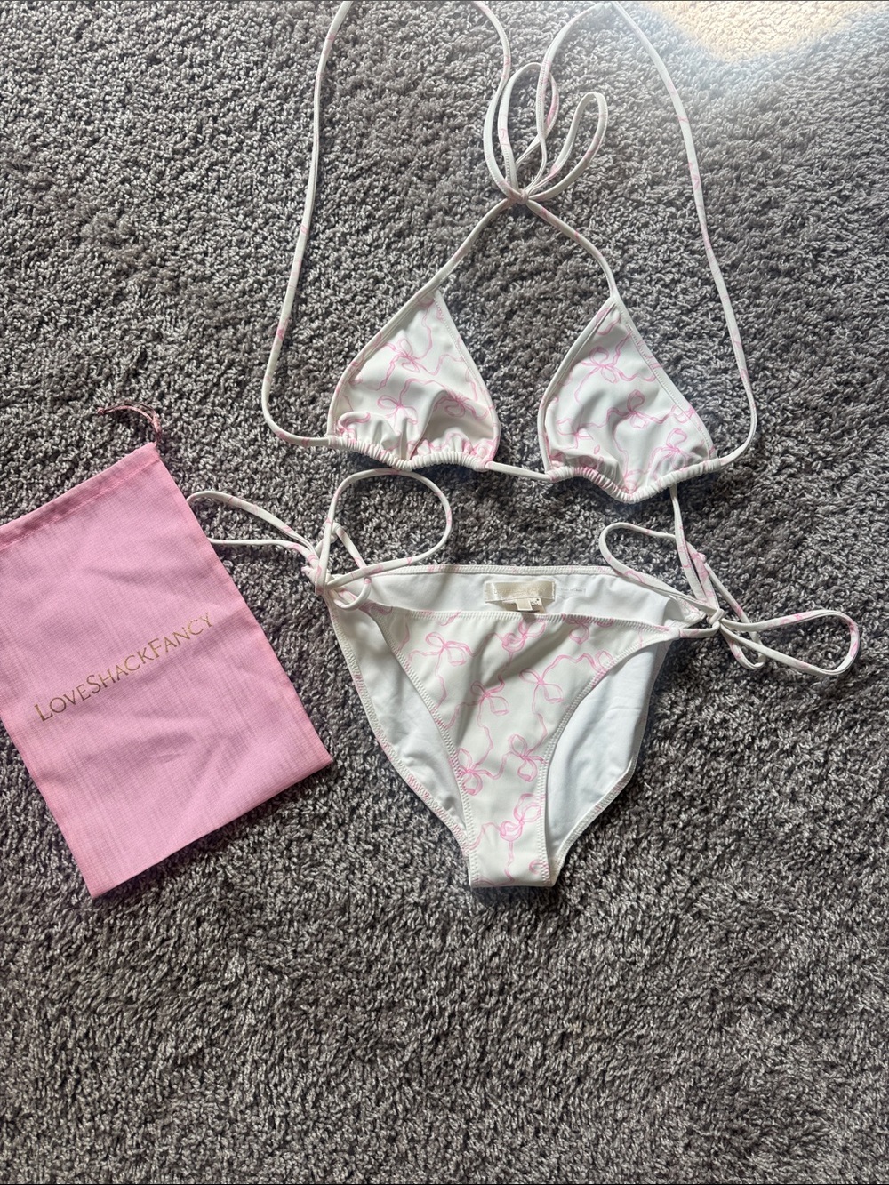 LoveShackFancy White w Pink💕 Bows - Size M - NWOT